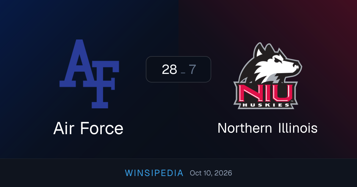 Air Force vs Northern Illinois — Oct 10, 2026 (28-7) College Football