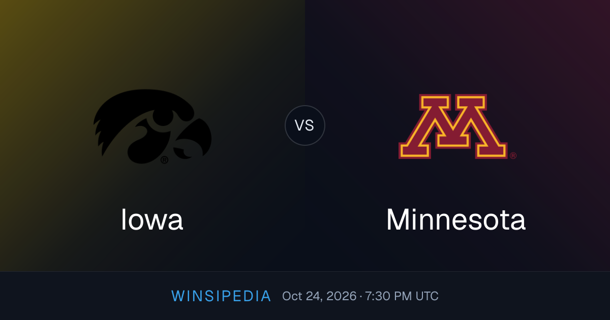 Iowa vs Minnesota — Oct 24, 2026 College Football