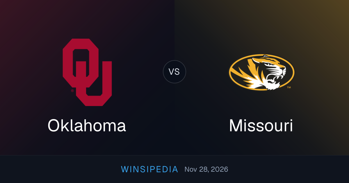 Oklahoma vs Missouri — Nov 28, 2026 College Football