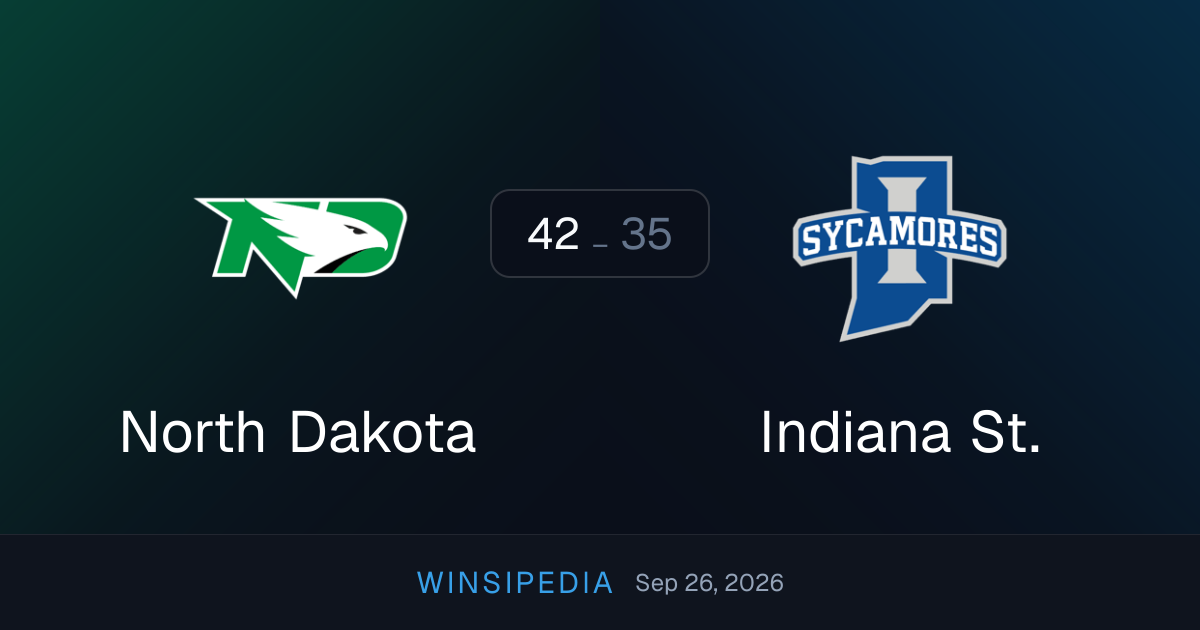 North Dakota vs Indiana St. — Sep 26, 2026 College Football