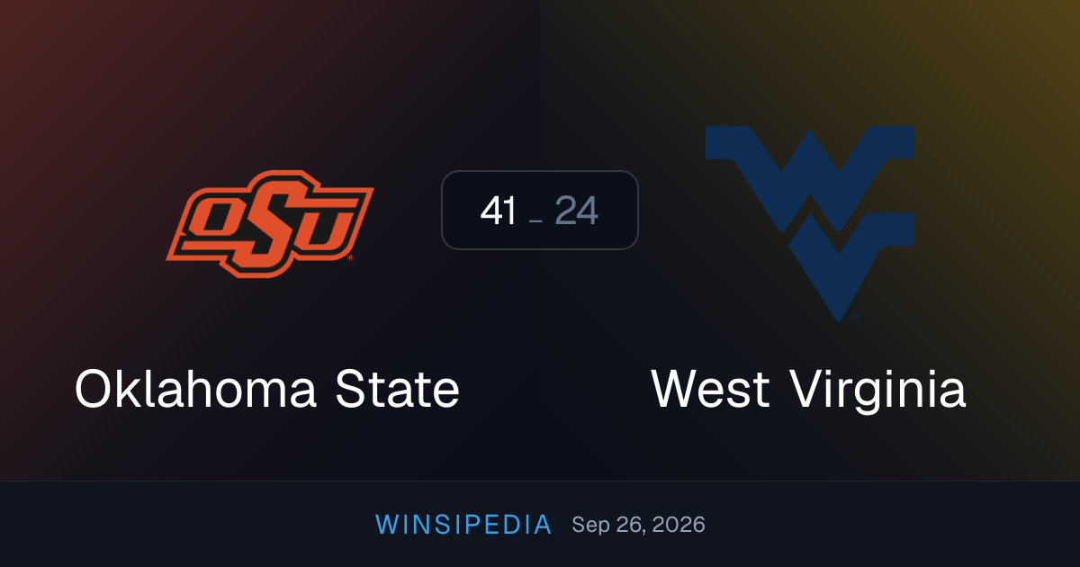 Oklahoma State vs West Virginia — Sep 26, 2026 College Football