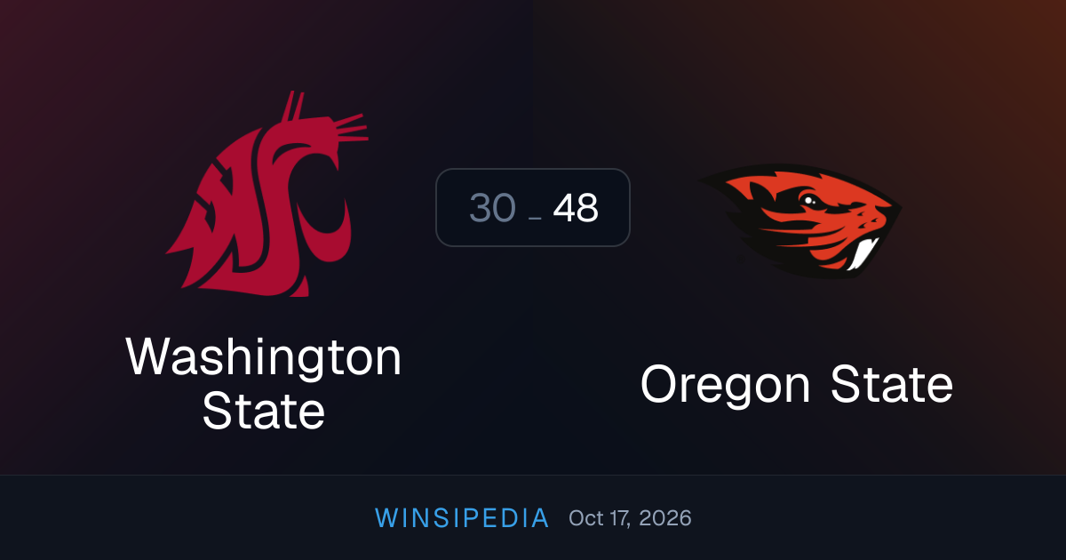 Washington State vs Oregon State — Oct 17, 2026 College Football