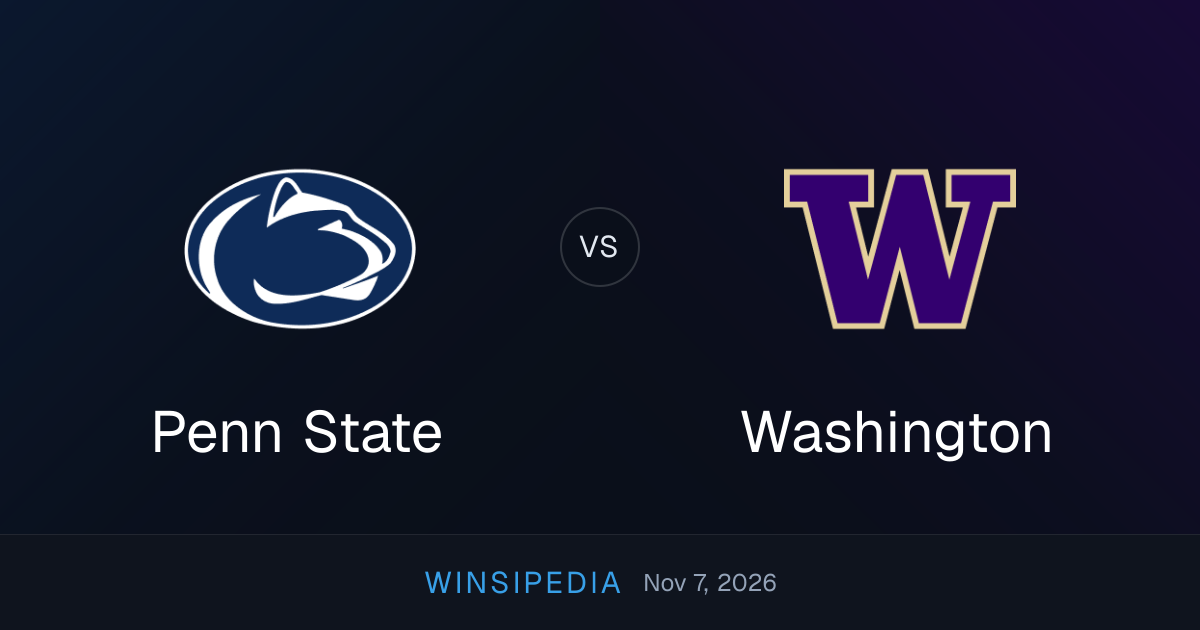 Penn State vs Washington — Nov 7, 2026 College Football