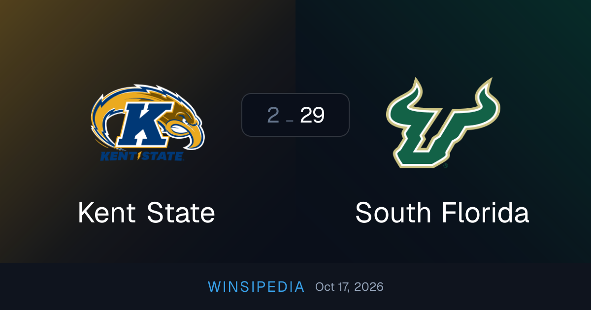 Kent State vs South Florida — Oct 17, 2026 College Football